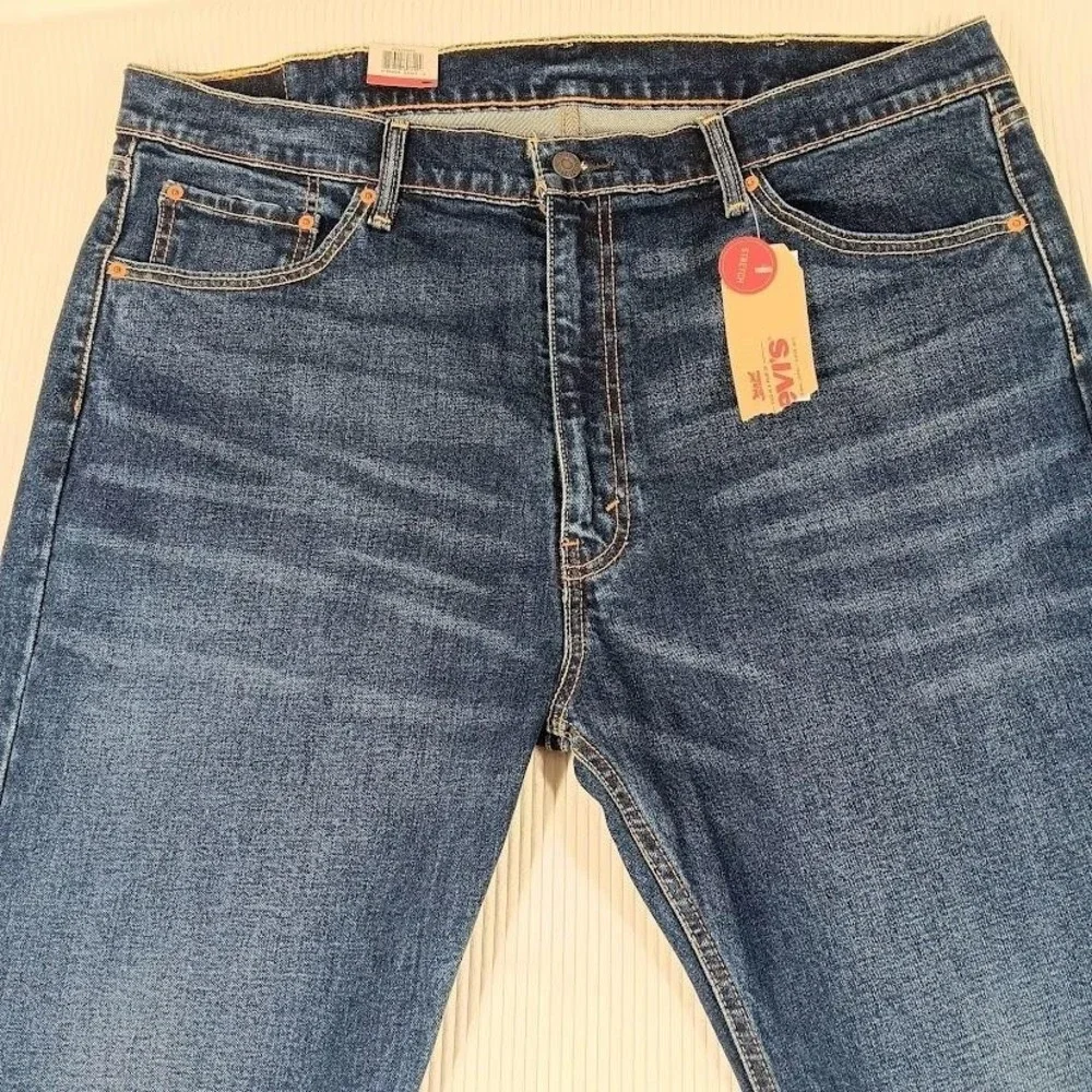 Levis 505 Jeans Mens 42x30 Blue Regular Fit Straight Leg Medium Wash Denim Pants